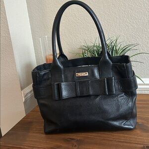 Kate Spade Black Leather Tote Bag